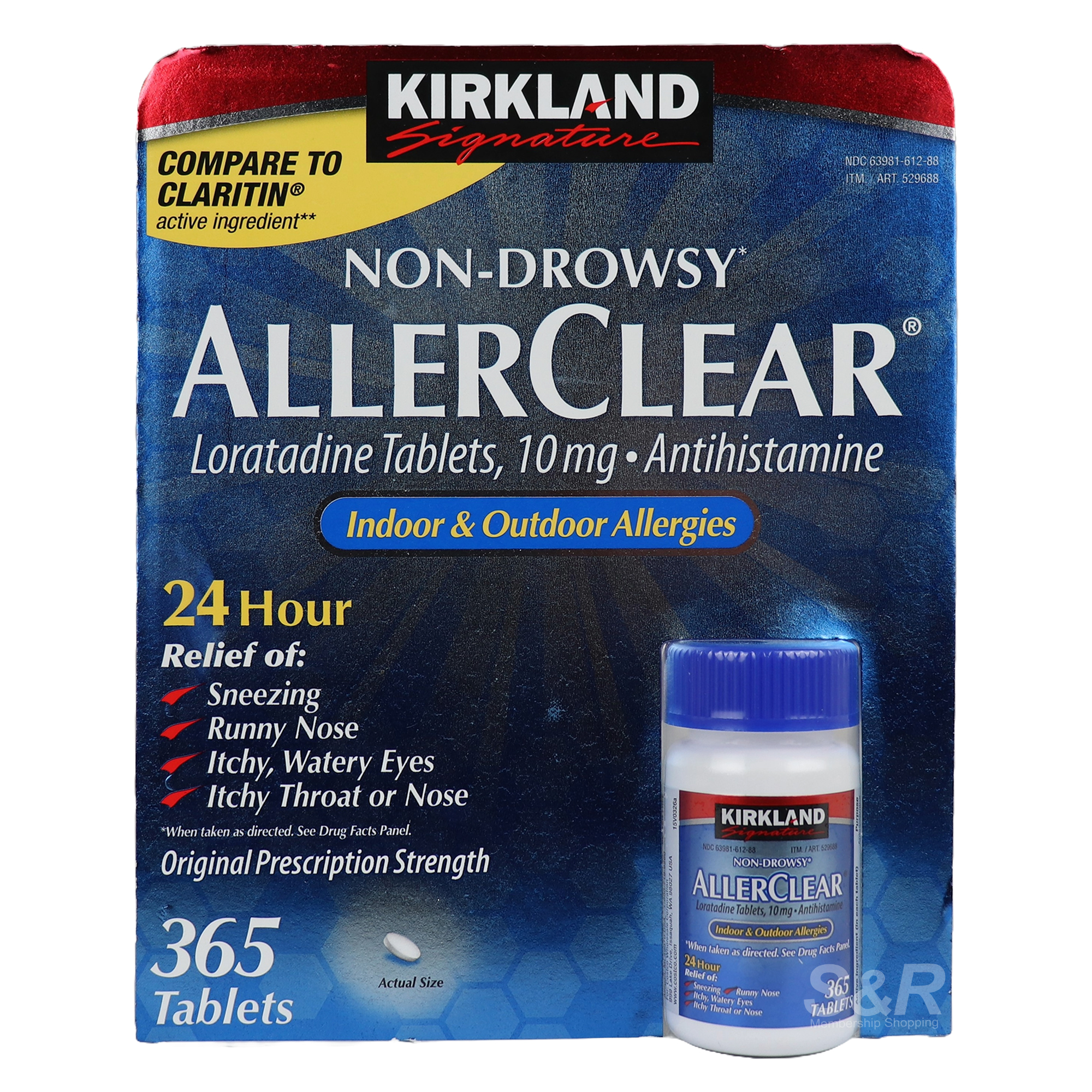 Kirkland Signature Non-Drowsy AllerClear 10mg 365 Tablets Kirkland Signature Non-Drowsy AllerClear 10mg 365 Tablets